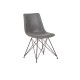 PANTON Καρέκλα Μέταλλο Βαφή Μαύρη, PU Vintage Grey