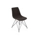 PANTON Καρέκλα Μέταλλο Βαφή Μαύρη, PU Vintage Black