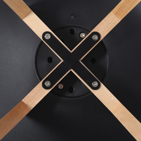 MARTIN Καρέκλα Τραπεζαρίας Κουζίνας, Metal Cross Ξύλο, ΡΡ Μαύρο, Αμοντάριστη Ταπετσαρία