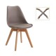 MARTIN Καρέκλα Τραπεζαρίας Metal Cross Ξύλο, PP Sand Beige, Αμοντάριστη Ταπετσαρία