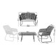 SALSA Set Σαλόνι Κήπου Steel Μαύρο Wicker Φυσικό : Τραπέζι + Καναπέ 2Θέσιο + 2 Πολυθρόνες