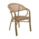 VEGERA Rattan Πολυθρόνα Dining Αλουμίνιο, Wicker Φυσικό