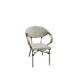 COSTA Πολυθρόνα Dining Αλουμινίου, Απόχρωση Antique Grey - Textilene Μπεζ