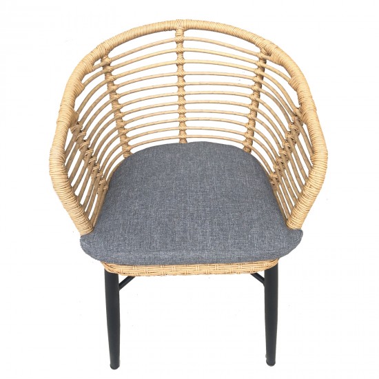 SALSA Alu STACK Πολυθρόνα Μαύρο - Wicker Φυσικό