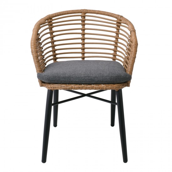 SALSA Alu STACK Πολυθρόνα Μαύρο - Wicker Φυσικό