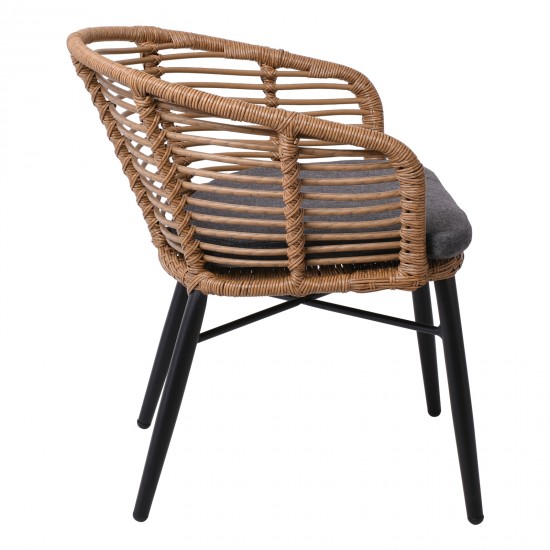 SALSA Alu STACK Πολυθρόνα Μαύρο - Wicker Φυσικό