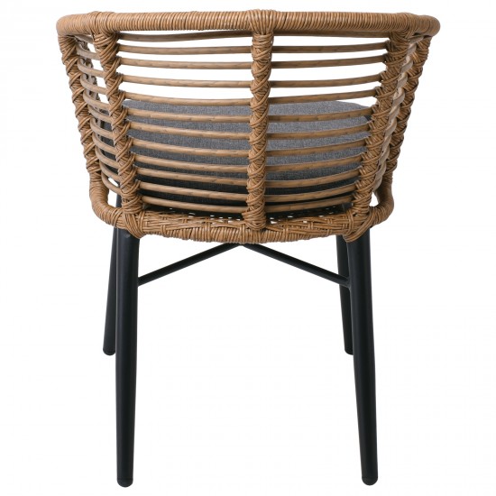 SALSA Alu STACK Πολυθρόνα Μαύρο - Wicker Φυσικό