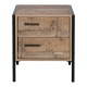 PALLET-W Κομοδίνο με 2 Συρτάρια Μέταλλο Βαφή Μαύρο - Antique Oak