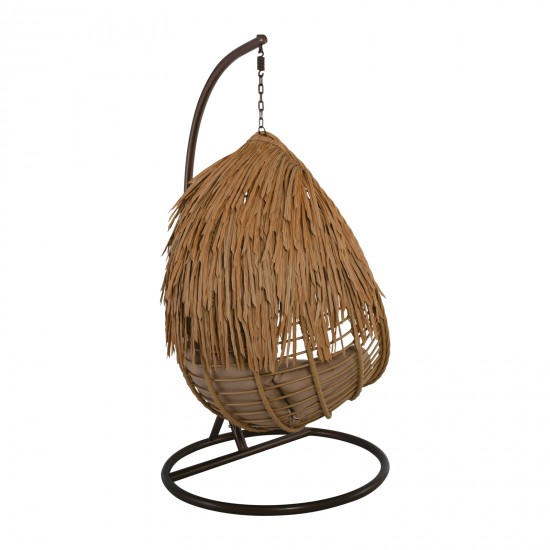SALSA TROPIC Κρεμαστή Πολυθρόνα Wicker Φυσικό - Μαξιλάρι Μπεζ