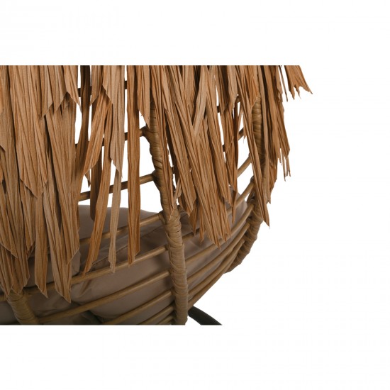 SALSA TROPIC Κρεμαστή Πολυθρόνα Wicker Φυσικό - Μαξιλάρι Μπεζ