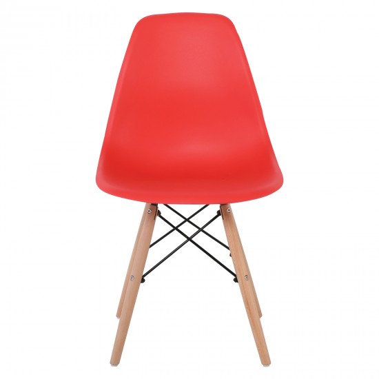 ART Wood Καρέκλα Τραπεζαρίας Κουζίνας Ξύλο - PP Κόκκινο