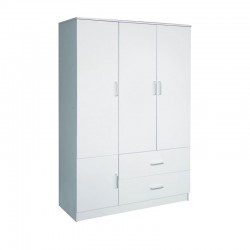 CLOSET Ντουλάπα Τετράφυλλη, 5 Ράφια, 2 Συρτάρια, Θέσεις για Κρεμάστρες, Απόχρωση Άσπρο