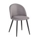 BELLA Καρέκλα Τραπεζαρίας Μέταλλο Βαφή Μαύρο, Ύφασμα Sand Grey