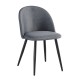 BELLA Καρέκλα Τραπεζαρίας Μέταλλο Βαφή Μαύρο, Ύφασμα Γκρι