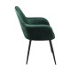 VALERY Πολυθρόνα Μέταλλο Βαφή Μαύρο, Ύφασμα Velure Forest Green