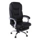 BF9350 Massage Relax Πολυθρόνα Γραφείου Διευθυντή, Βάση Χρώμιο, με Υποπόδιο, Pu  Μαύρο