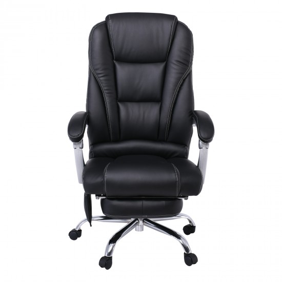 BF9350 Massage Relax Πολυθρόνα Γραφείου Διευθυντή, Βάση Χρώμιο, με Υποπόδιο, Pu  Μαύρο