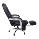 BF9350 Massage Relax Πολυθρόνα Γραφείου Διευθυντή, Βάση Χρώμιο, με Υποπόδιο, Pu  Μαύρο