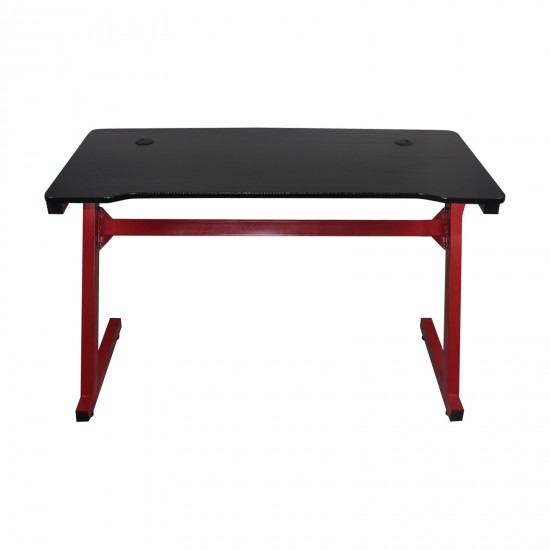 GAMING Γραφείο 120x60cm τ.Carbon Μέταλλο Βαφή Κόκκινο