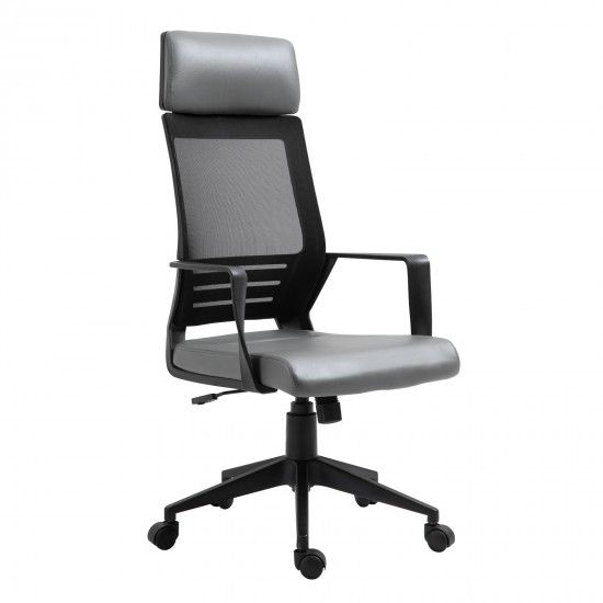 BF2500 Πολυθρόνα Γραφείου Διευθυντή Mesh Μαύρο - Pu Γκρι