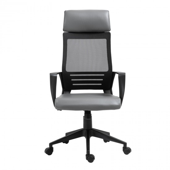 BF2500 Πολυθρόνα Γραφείου Διευθυντή Mesh Μαύρο - Pu Γκρι