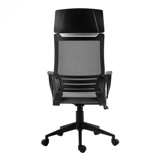 BF2500 Πολυθρόνα Γραφείου Διευθυντή Mesh Μαύρο - Pu Γκρι