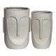 FLOWER POT-TOTEM Set 2 τεμαχίων, Cement Απόχρωση Sand Brown