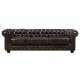 CHESTERFIELD 689 Καναπές 4Θέσιος Σαλονιού Καθιστικού, Δέρμα Απόχρωση Καφέ