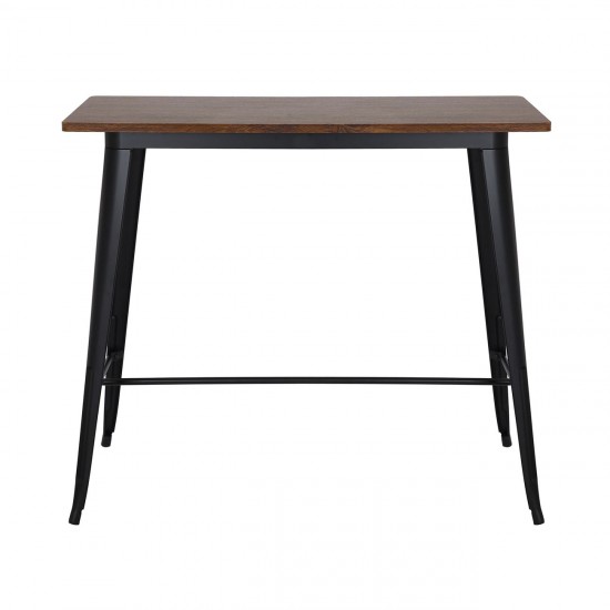 RELIX Wood Dark Oak Τραπέζι Bar-Pro, Μέταλλο Βαφή Μαύρο