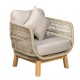 MARK Set Σαλόνι Κήπου 4τεμ, Acacia Φυσικό, Μαξιλάρια Μπεζ Rope Wicker Μπεζ