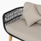 MARK Set Σαλόνι Κήπου 4τεμ, Acacia Φυσικό, Μαξιλάρια Μπεζ Rope Wicker Μαύρο