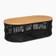 MARK Set Σαλόνι Κήπου 4τεμ, Acacia Φυσικό, Μαξιλάρια Μπεζ Rope Wicker Μαύρο