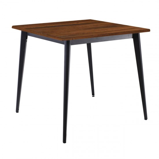 VIDAL Τραπέζι Μέταλλο Βαφή Μαύρο, Επιφάνεια 80x80cm/16mm Contract Sliq Walnut