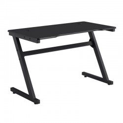 GAMING Γραφείο 120x60cm Μέταλλο Βαφή Μαύρο, Επιφάνεια MDF Μαύρο, με Βάση ακουστικών