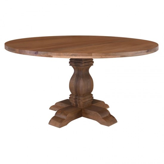 ATLAS Τραπέζι Τραπεζαρίας, Ξύλο Mango, Απόχρωση Smoke Walnut