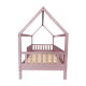 DREAM Montessori Παιδικό Κρεβάτι, για Στρώμα 90x190cm, Ξύλο Πεύκου Απόχρωση Ροζ