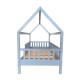 DREAM Montessori Παιδικό Κρεβάτι, για Στρώμα 90x190cm, Ξύλο Πεύκου Απόχρωση Γαλάζιο
