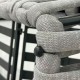 MAJORCA Ξαπλώστρα, Αλουμίνιο με Olefin Rope Γκρι, Μαξιλάρι Ανοιχτό Γκρι