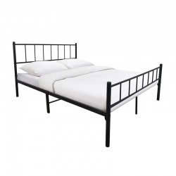TIVO Κρεβάτι Διπλό, για Στρώμα 160x200cm, Μέταλλο Βαφή Μαύρο