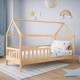 DREAM τ.Montessori Παιδικό Κρεβάτι με Στρώμα 90x190/19cm, Ξύλο Πεύκου Απόχρωση Φυσικό