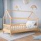 DREAM τ.Montessori Παιδικό Κρεβάτι με Στρώμα 90x190/19cm, Ξύλο Πεύκου Απόχρωση Φυσικό