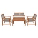 SPRING Set Σαλόνι Κήπου Ακακία Φυσικό, Wicker Μπεζ: Τραπέζι + Καναπέ 2Θέσιο + 2 Πολυθρόνες