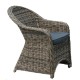 MONTANA Πολυθρόνα Τραπεζαρίας Κήπου - Βεράντας Φ5mm Wicker Grey Brown - Μαξιλάρι Ανθρακί