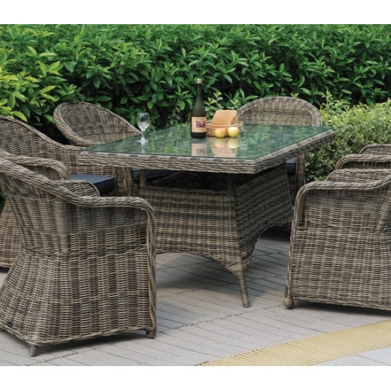 MONTANA Πολυθρόνα Τραπεζαρίας Κήπου - Βεράντας Φ5mm Wicker Grey Brown - Μαξιλάρι Ανθρακί