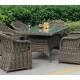 MONTANA Πολυθρόνα Τραπεζαρίας Κήπου - Βεράντας Φ5mm Wicker Grey Brown - Μαξιλάρι Ανθρακί