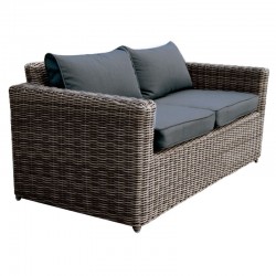 ARIZONA 2Θέσιος Καναπές 4mm HalfRound Wicker Grey Brown