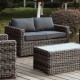 ARIZONA 2Θέσιος Καναπές 4mm HalfRound Wicker Grey Brown