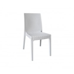 DAFNE Καρέκλα Κήπου - Βεράντας Στοιβαζόμενη, PP Rattan Look, UV Protection, Άσπρο