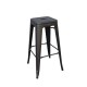 RELIX Σκαμπό Bar Στοιβαζόμενο, Μέταλλο Βαφή Antique Black