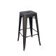 RELIX Σκαμπό Bar Στοιβαζόμενο, Μέταλλο Βαφή Antique Black